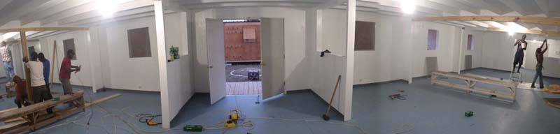 L'équipe de peinture en action